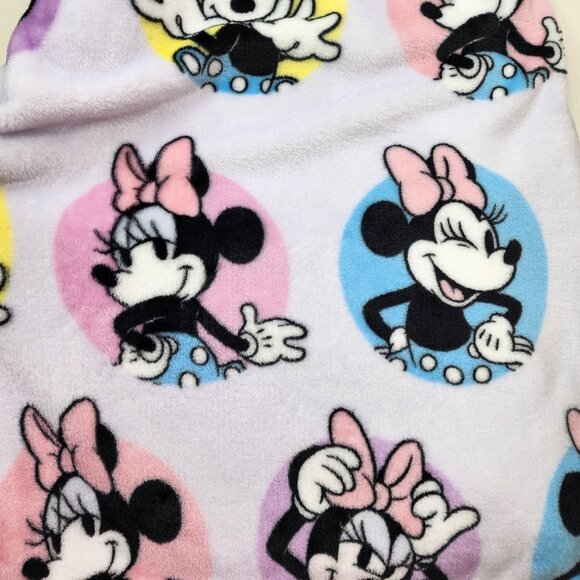 Disney Minnie Mouse Plush Blanket Twin 60" X 90" Soft Polyester Lavender Backgro - Picture 9 of 15